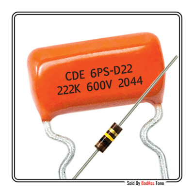 Treble Bleed .0022uf 600V Orange Drop - 100K A Bradley Resistor 1/4W - Qty: (1)