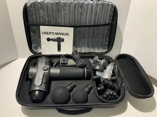 Massage Gun Deep Tissue Percussion Quiet Muscle Vibrating 20 Speed With 10 Heads - Picture 9 of 12