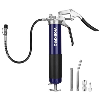 WORKPRO Grease Gun Kit 6000PSI Heavy Duty Grease Gun with 18-inch Flexible Hose