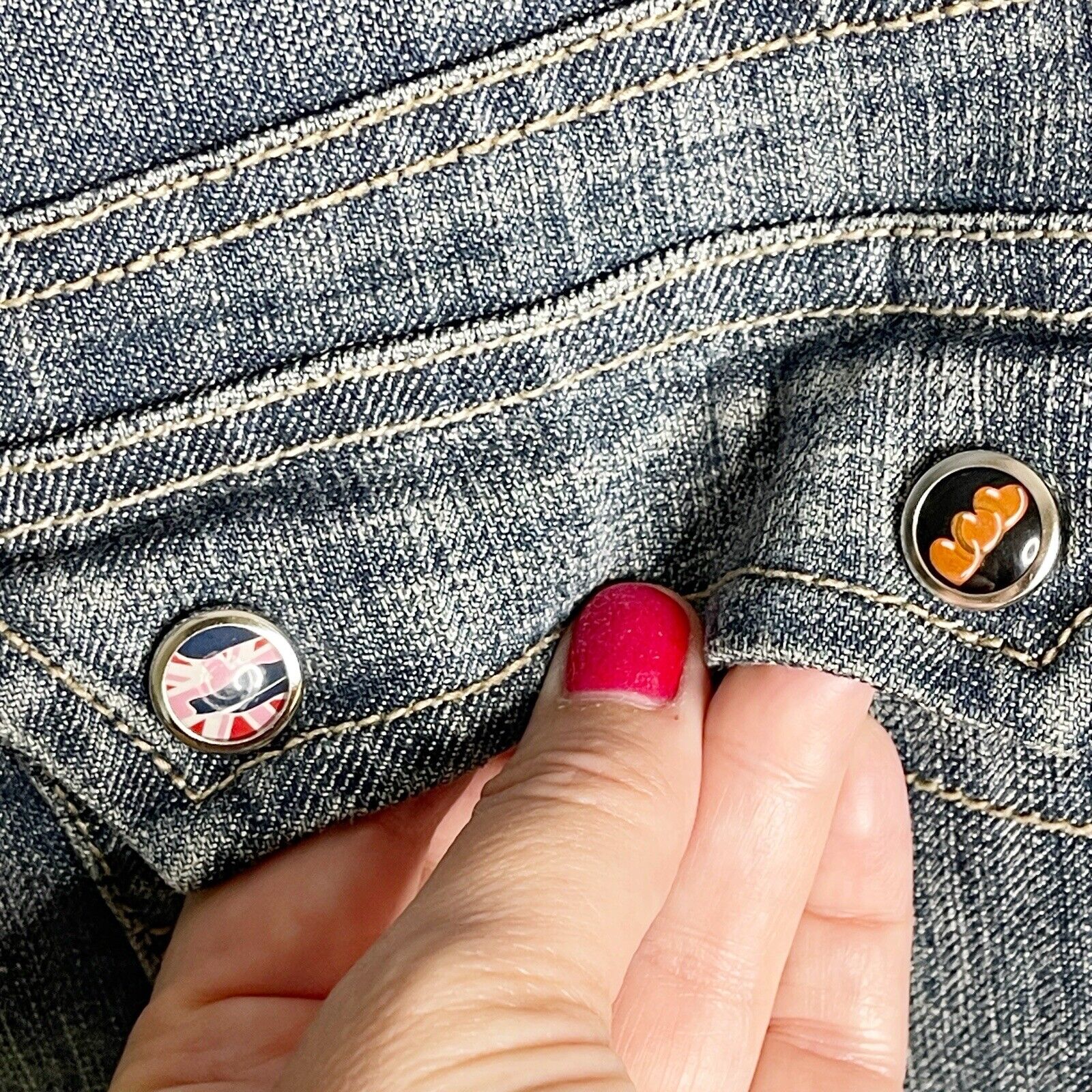 VTG Womens Micro Mini Denim Jean Button Up Dress … - image 6