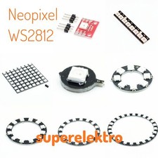 WS2812-RGB-LED-Breakout-Modul 8x8 Matrix 8 12 16 24 Rund Ring Neopixel AUSWAHL