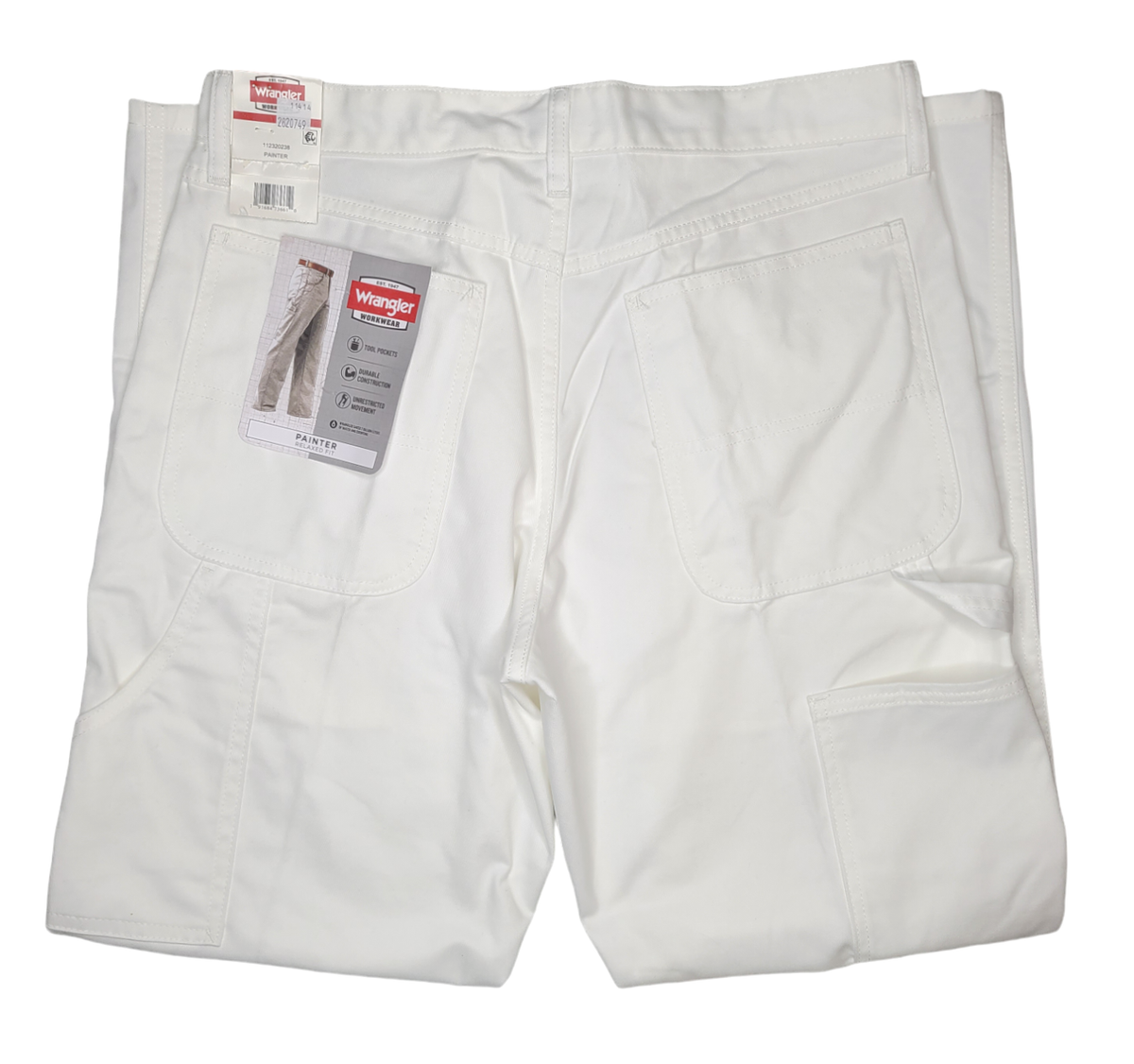 Wrangler Workwear #11827 NEW Men's White Relaxed Fit Tool Pocket
