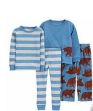Carter's Boys 4Pcs Pajama Set Snug Fit SZ 4T