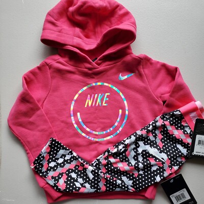 Nike Girls Winter 2T Dri-fit Leggings Hoodie Smiley Pink $68