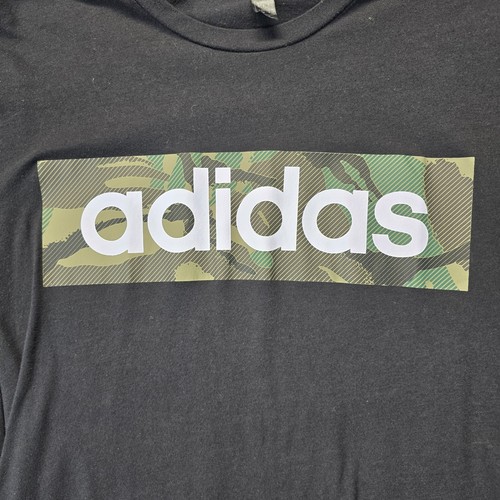 ADIDAS Prime Green Black Size Med Green Camo Graphic Logo Aeroready T Shirt - Picture 2 of 8