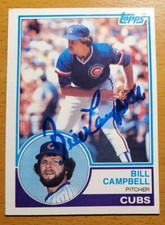 BILL CAMPBELL 1983 TOPPS #436 SIGNED CARD CHICAGO CUBS AUTOGRAPH