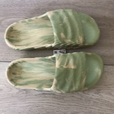 Adidas Adilette 22 Slide Magic Lime Desert Sand Sz 8 Brand  display picture 3