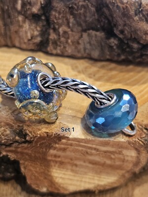Elfbeads Set aus Meeresserie, Schildkröten und Meerwasserbeads Passt Trollbeads 