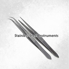 Stainless Steel Ingrown Eyebrow Salon Tweezers Straight  Curved Hair Pluckers