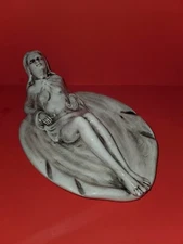 1980 Ceramic Ashtray Incense Cigar  Nude Woman Risque Art Pinup Girl Signed 