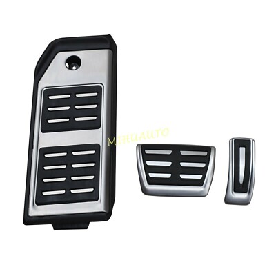 For Audi Q7 Q8 Stainless Steel Footrest Brake Gas Dead Pedal Pad Cover Set