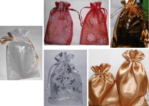 Organza Satin Bags Christmas Nicholas Bags Bags NEW - Picture 1 of 8