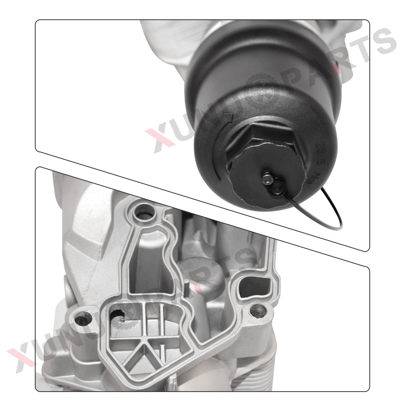 Aluminium Oil Filter Housing w/ Oil Cooler for 2006-08 VW Jetta GTI Passat 2.0L