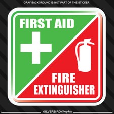 First Aid Fire Extinguisher Vinyl Sticker Decal Safety Emergency Kit Caution