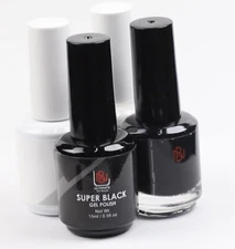 UNB Soak Off Gel Polish Super Black / Super white LED/UV Gel Duo