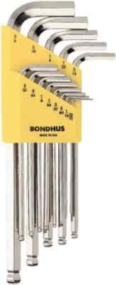 13 Piece Set Bondhus 16937 BriteGuard Ball-End L-Wrenches: 0.05'' to 3/8'' Hex