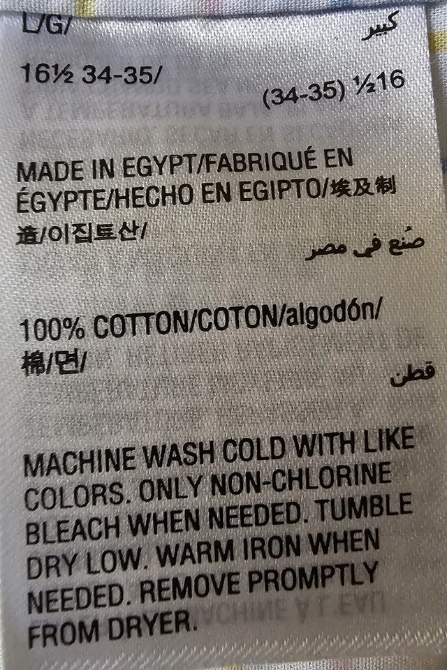 Camisa Club Room Hombre Talla L Grande 16.5 34/35 Azul Blanco Amarillo Rosa Rayas Foto 3 de 4