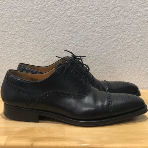 Black MAGNANNI Leather Captoe Brogue 