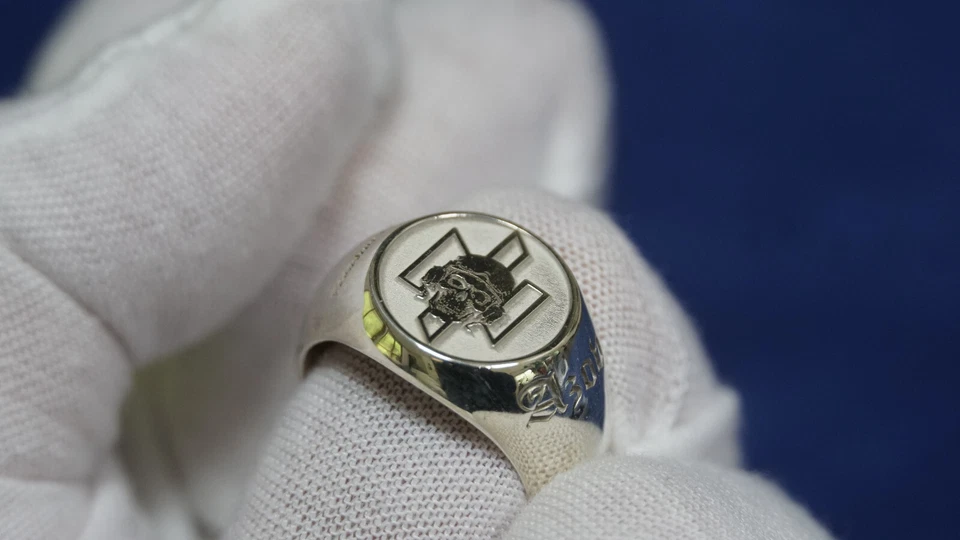Ukrainian Military Azov Heroes Not Die Signet Mens Ring Sterling Silver 925 - Image 3 of 4