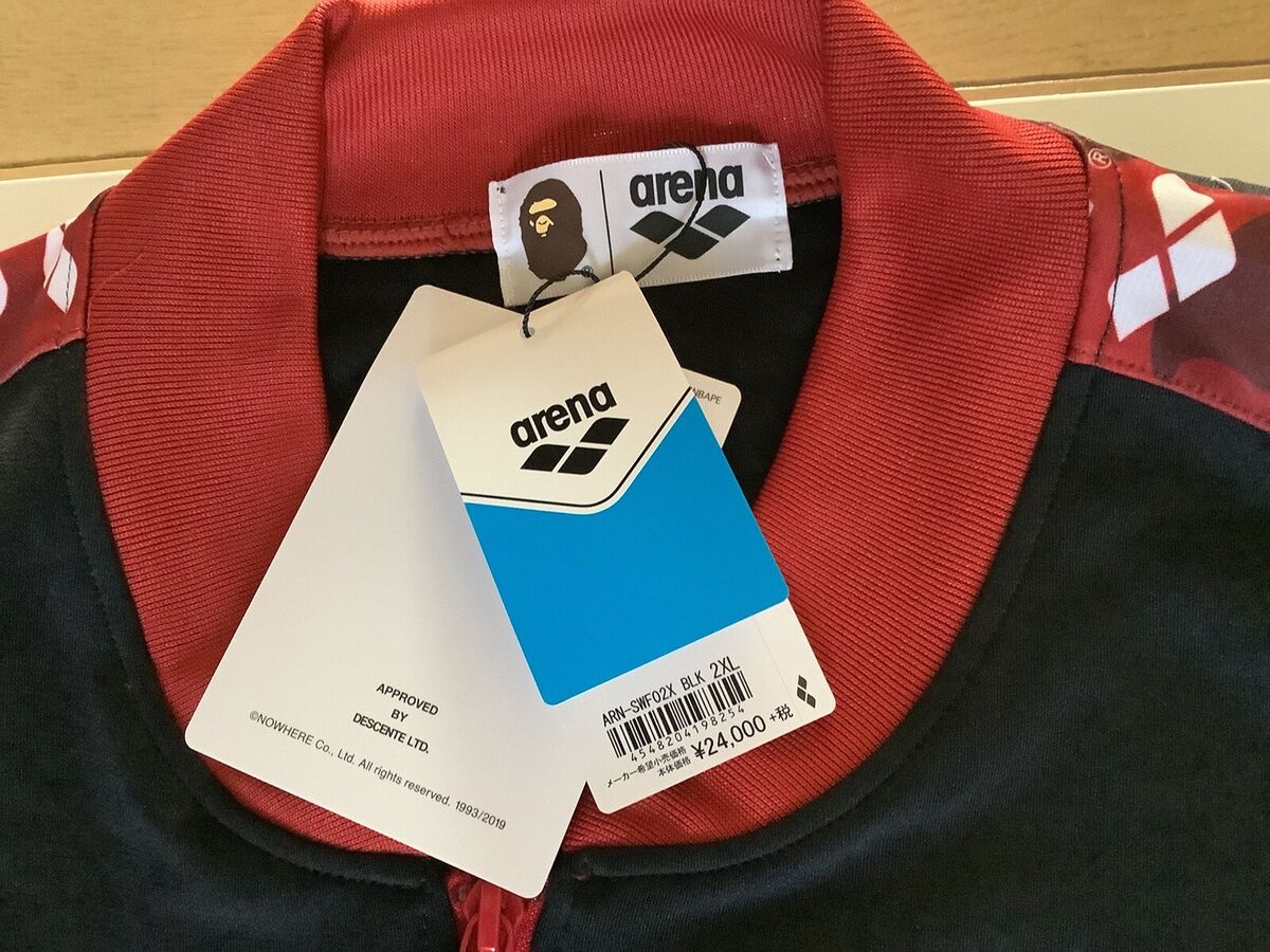 AUTHENTIC A BATHING APE BAPE x ARENA JERSEY TOP BLACK MENS AUTHENTIC A BATHING APE BAPE x ARENA JERSEY TOP BLACK MENS