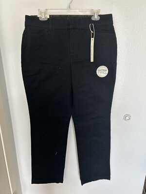NWT Gloria Vanderbilt Women's Black Pants Ultra Twill Straight Leg | eBay