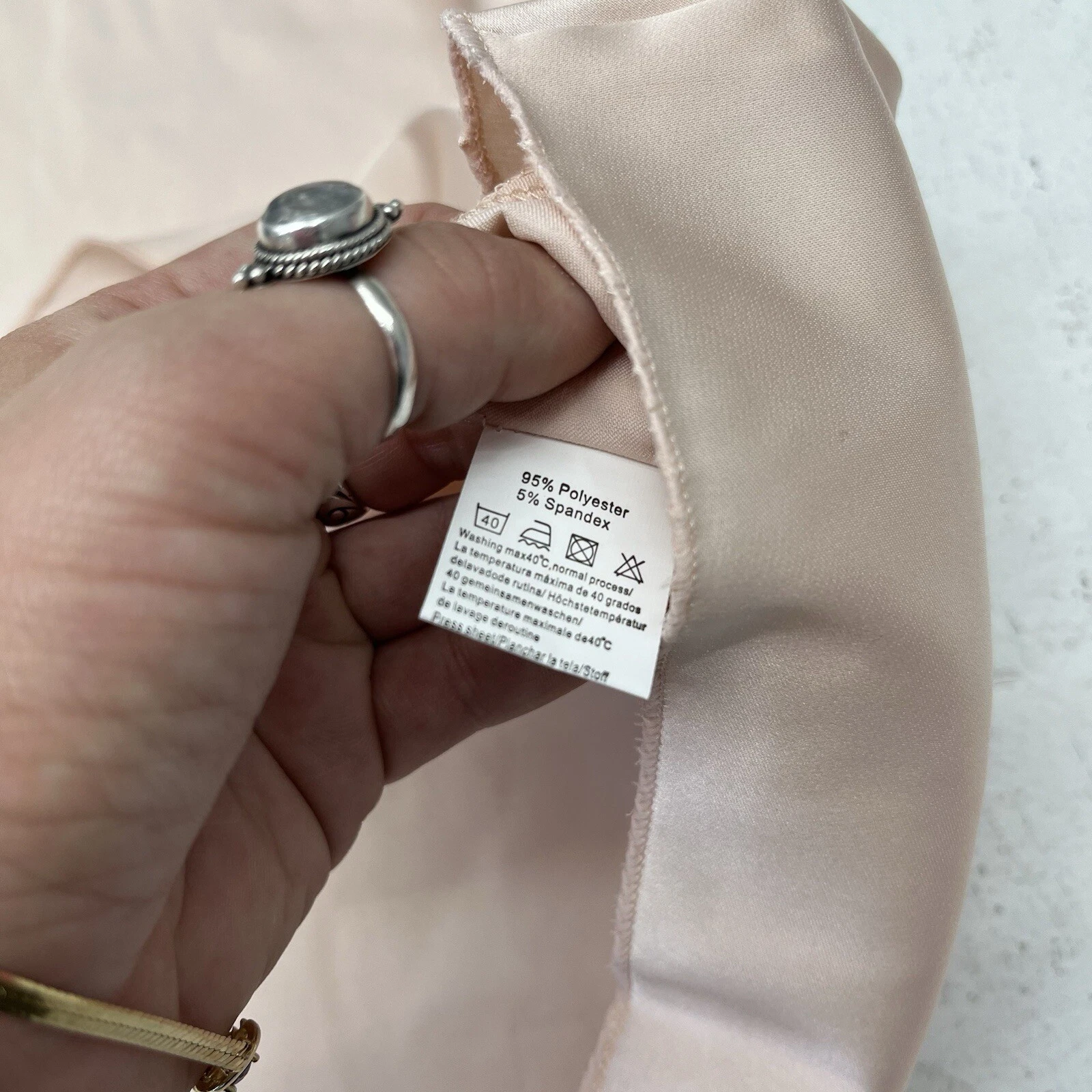 OFF WHITE Abito Avid Love Champagne Tan Lingerie Raso Mini Intimi Donna Taglia Large