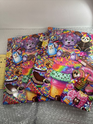 2Lisa Frank Glitter Puppy Dog Ice Cream Candy Folder Dated 2014 "Boopsi Doodle"