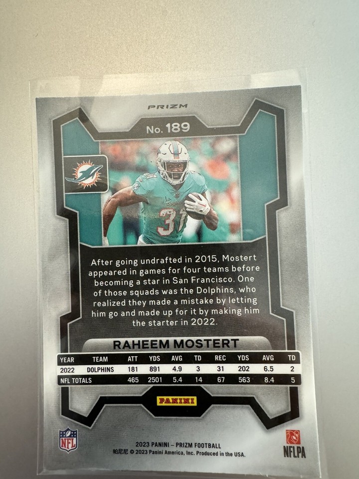 Raheem Mostert 2023 Panini Prizm Neon Green Pulsar Miami Dolphins eBay