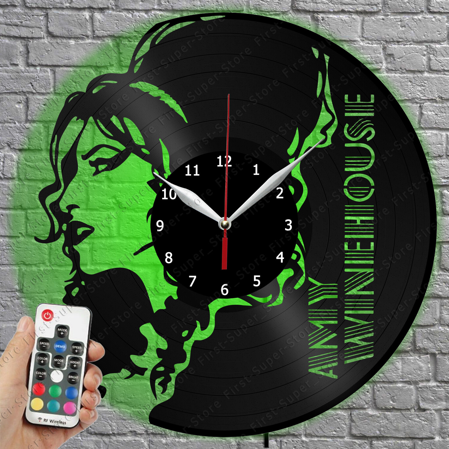 Amy Winehouse Vinyl Record LED Wall Clock with Light 1018