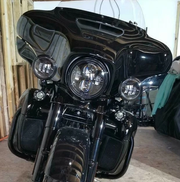 Luces Eagle 2" Harley LED delanteras/traseras 1157 señales de giro moldura y ecualizador negro Foto 2 de 4