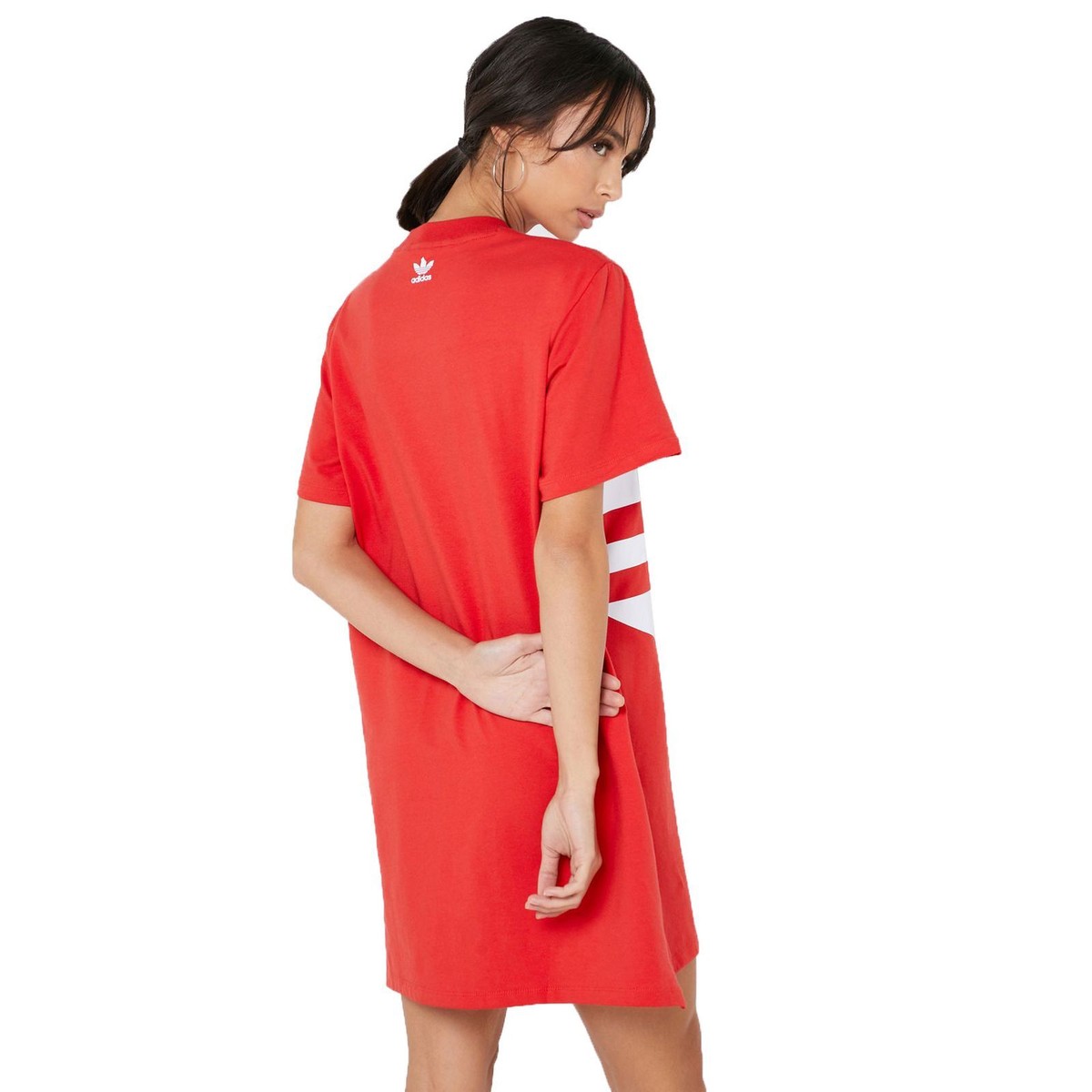 Adidas Originals Large Logo Trefoil Tee Dress Red Summer