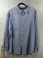 Daniel Cremieux Mens Shirt Long Sleeves Button Up Dress Shirt 2XL XXL Blue Thin