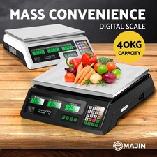 eMAJIN 40KG Digital Kitchen Scale Electronic Platform Scales White Black