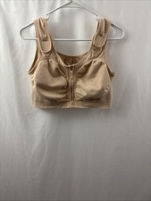 Amoena Front Zip Non Underwire Mastectomy Bra Nude Leyla US 48/50 44604