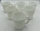 Vintage 6 Fire King Glassware Milk White Coffee Mugs Cups D Handle
