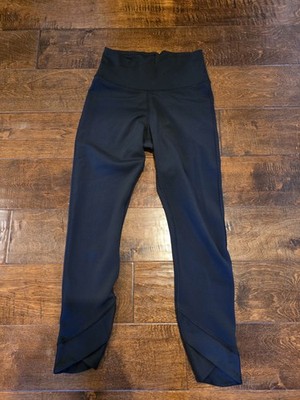 Womens Nike Leggings Size XS Crossover Waistband Black Cropped Yoga, active 