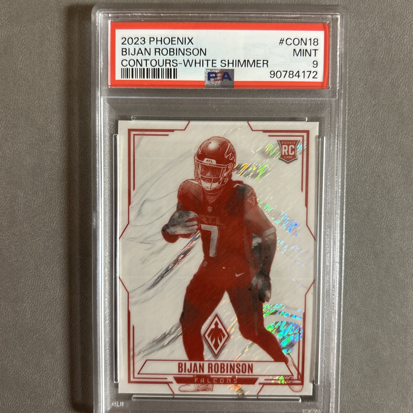Bijan Robinson Panini Phoenix Contours #CON18 White Shimmer