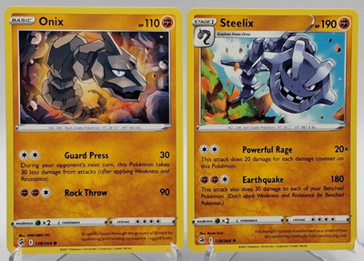 SWSH Fusion Strike - Onix & Steelix 2pc set - Non Holo rare