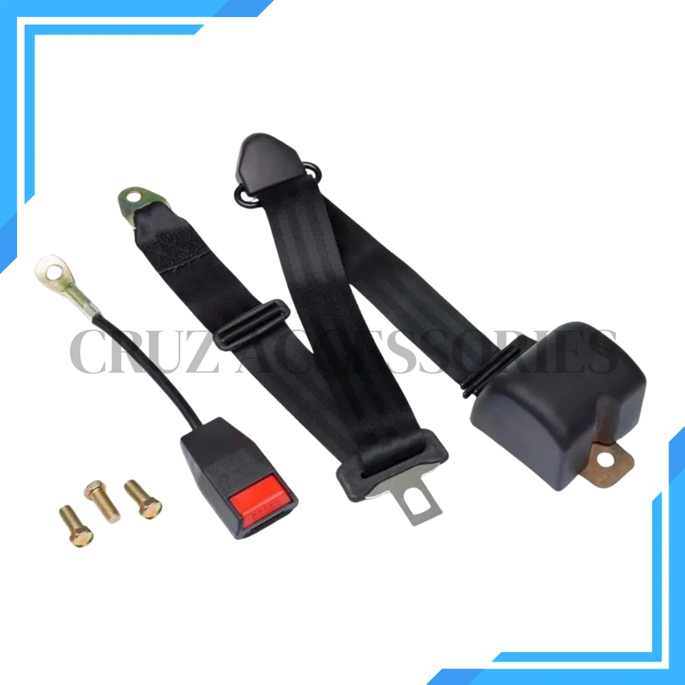 For all Ford Adjustable 3 Point Car Belts Black Pair Safety Replacement - Image 3 of 4