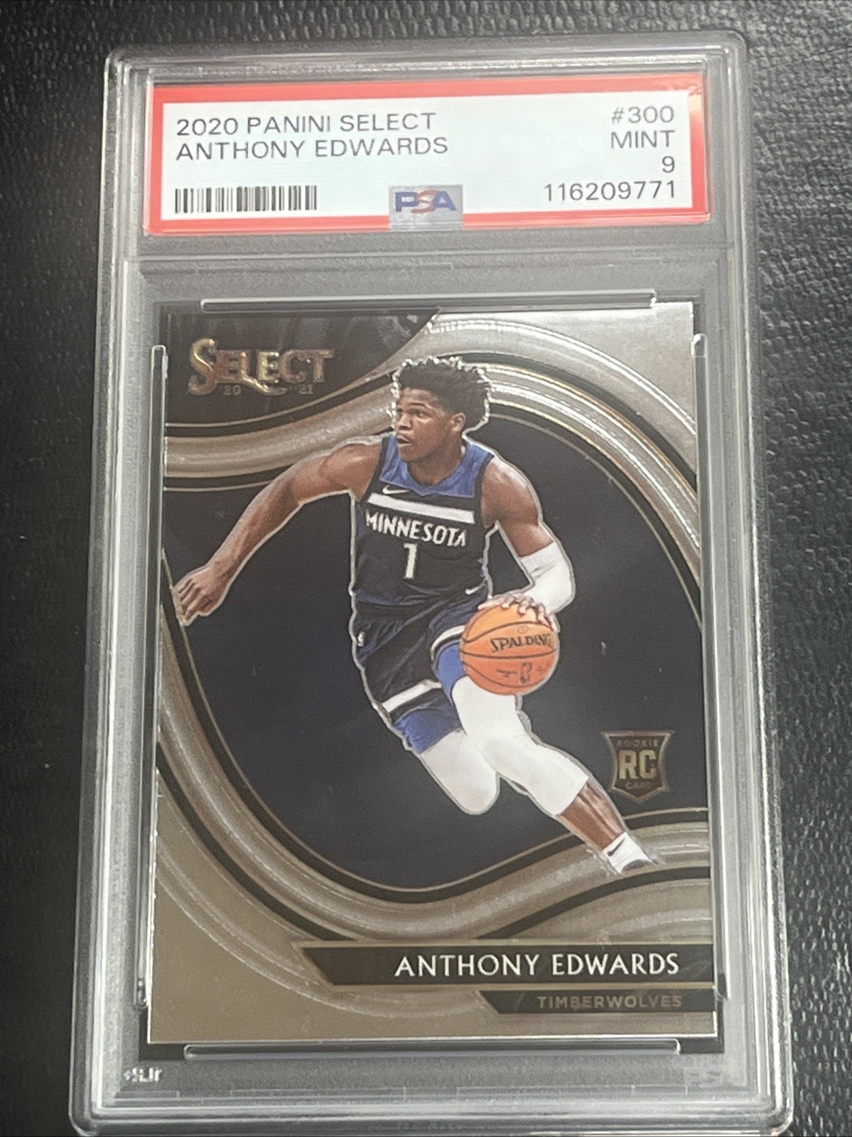 2020-21 Panini Select - Courtside Anthony Edwards #300 (RC) PSA 9 MINT TWOLVES