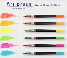 Pentel Art Brush Neon Color Edition Choose from 6 Colors XGFLP