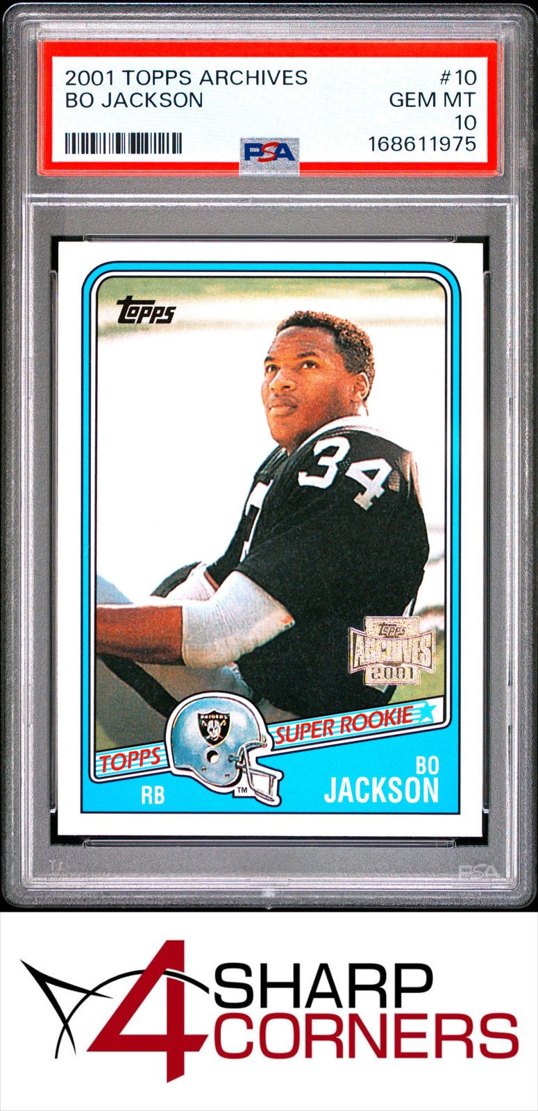 2001 TOPPS ARCHIVES #10 BO JACKSON RAIDERS PSA 10