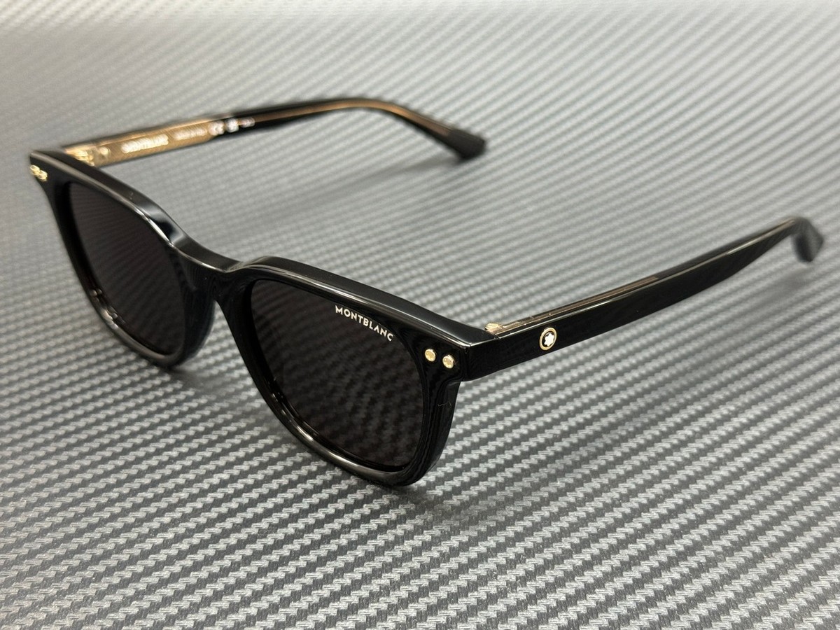 MONT BLANC MB0320S 001 Black Grey Men's Medium 49 mm Sunglasses | eBay
