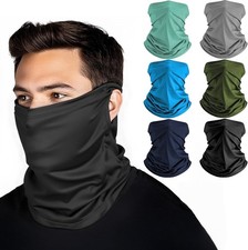 Neck Gaiter Balaclava Face Mask High Elastic Earloop Bandana Scarf for Men Women