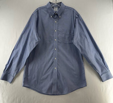 Brooks Brothers Regent Dress Shirt Mens 16 Non-Iron Micro Houndstooth Blue White