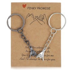 2Pcs Matching Couple Keychain Gifts for Boyfriend Girlfriend, Small, Black