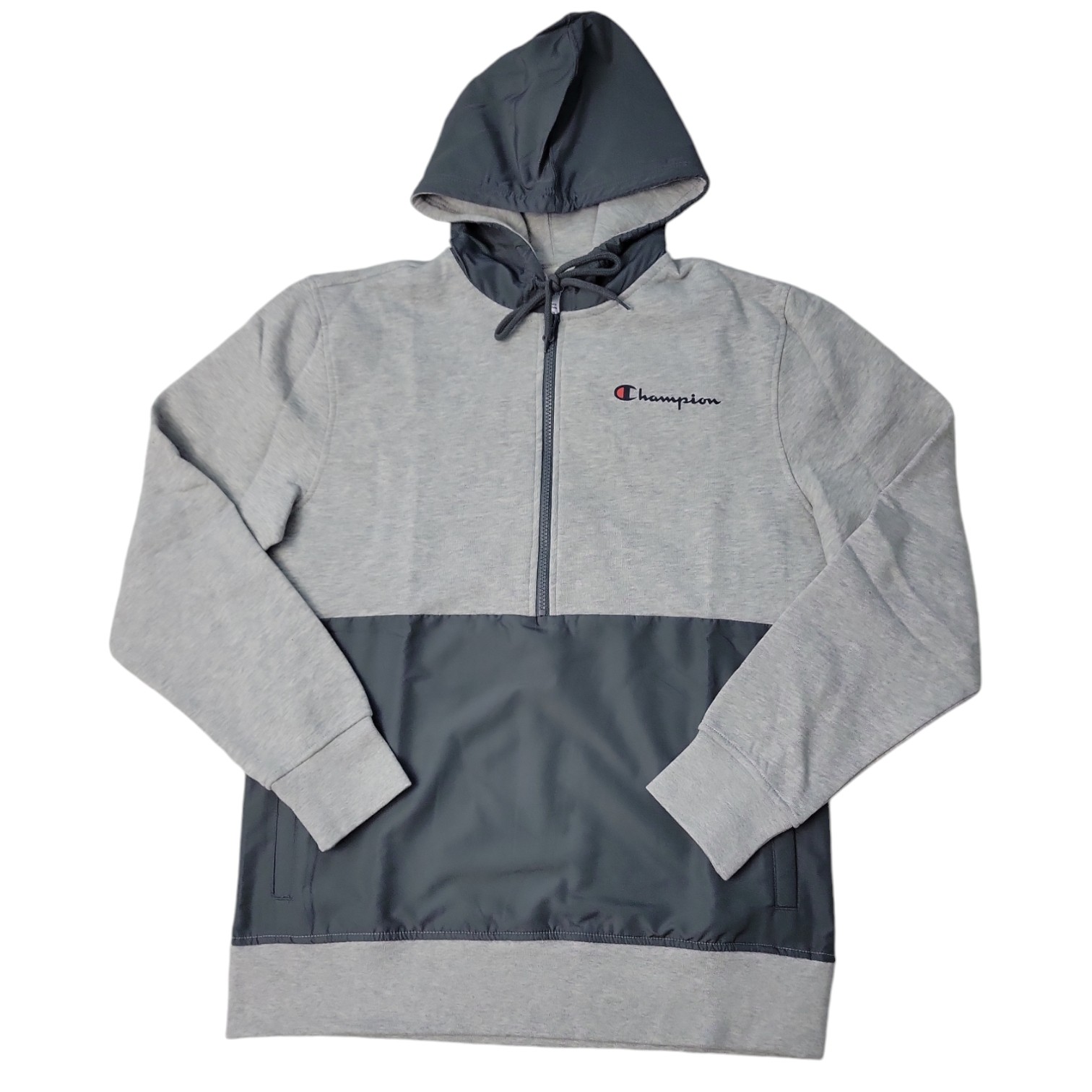 Champion Mens Fleece Kangaroo Pocket Half Zip Two Tone Hoodie Y810E Oxford 3890₽