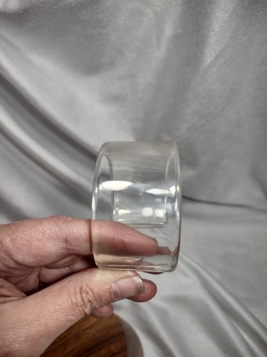 Vtg Clear Lucite Wide Cuff Bracelet Retro Stylish Chunky 70's Hippie - Imagen 3 de 3