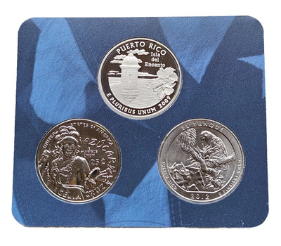 Caribbean -3 pc set-1 Proof & 2 ''S'' Mint Quarters