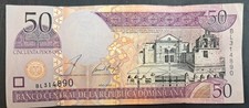 2002 Dominican Republic 50 Pesos P170a, BL314890.
